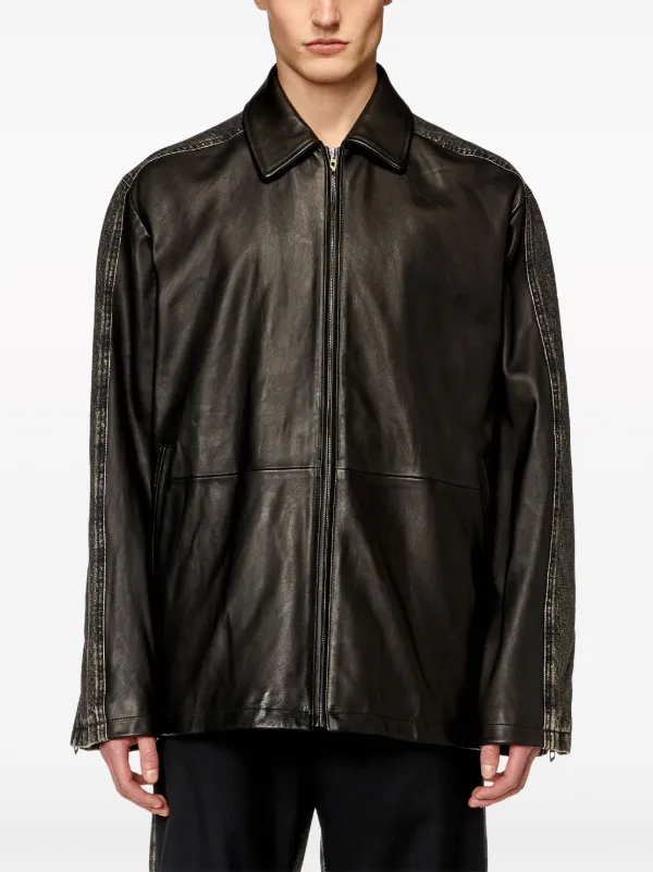 Diesel L-Stoller レザージャケット | ブラック | FARFETCH JP