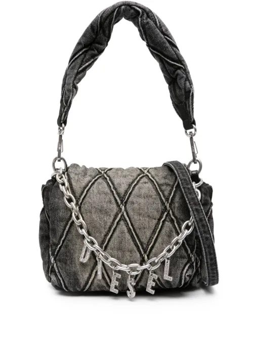 Petit sac porté épaule en jean à breloque logo - Diesel - Modalova