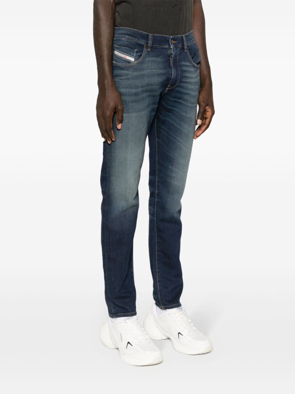 Shop Diesel D-strukt Straight-leg Jeans In Blue