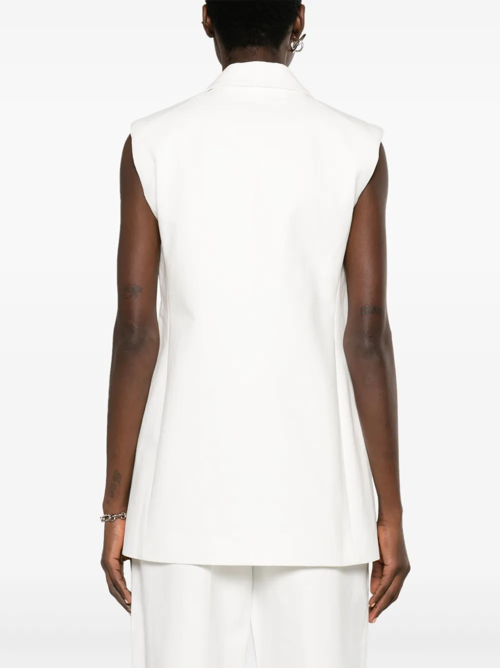 Jil Sander Asymmetrisch gilet met ceintuur Wit