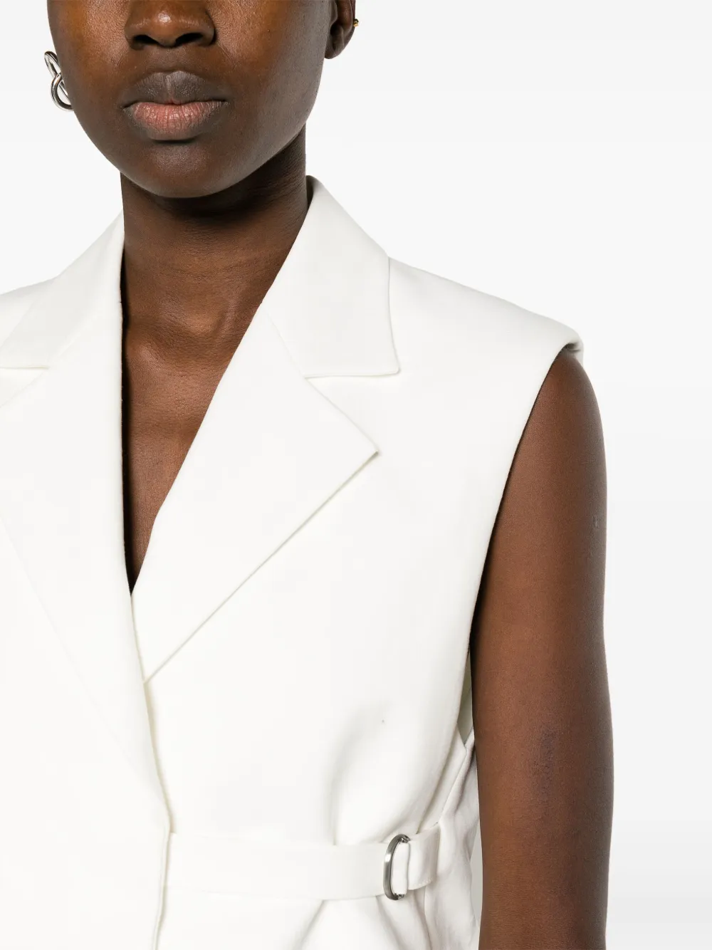 Jil Sander Asymmetrisch gilet met ceintuur Wit