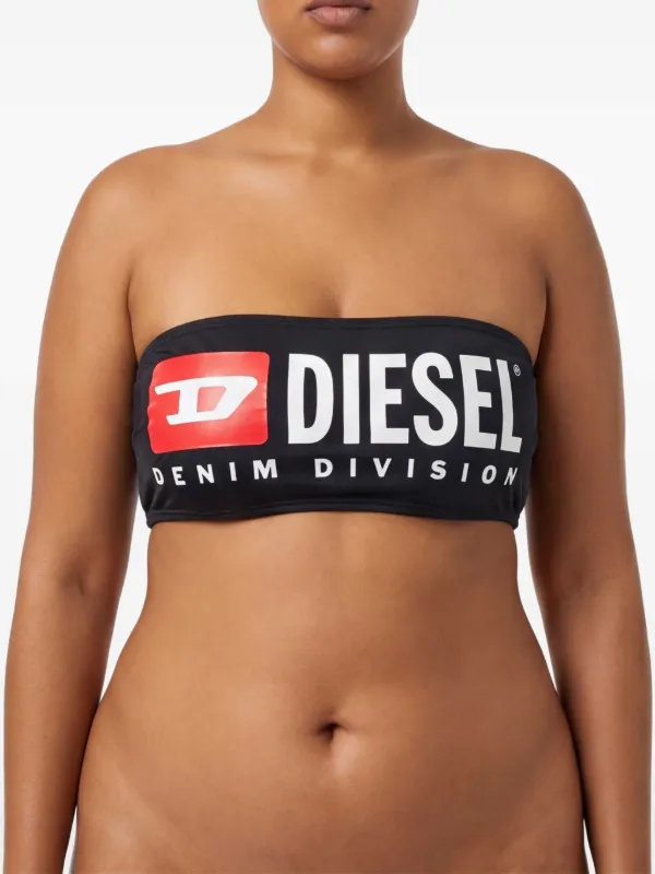 Diesel Bfb-Bryna logo-print Bikini Top | Black | FARFETCH