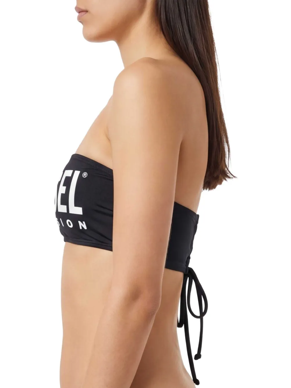 Diesel Bikinitop met logoprint Zwart