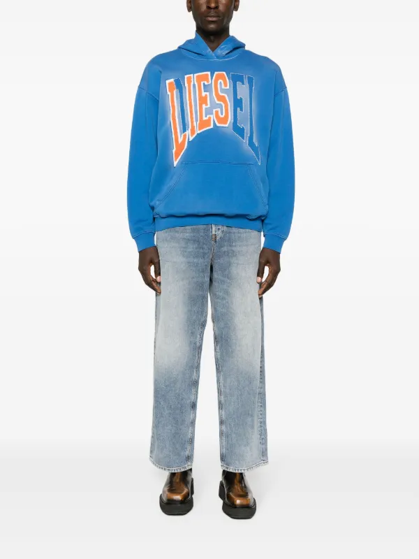 Diesel logo-patch Cotton Cropped Jeans | Blue | FARFETCH
