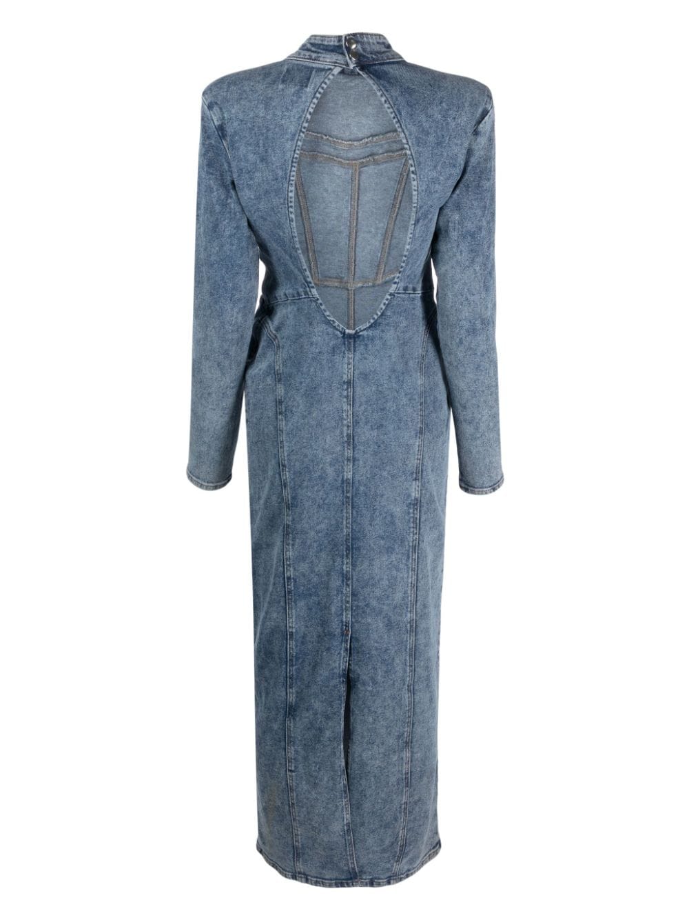 Gestuz FrillyGZ denim maxi dress - Blauw