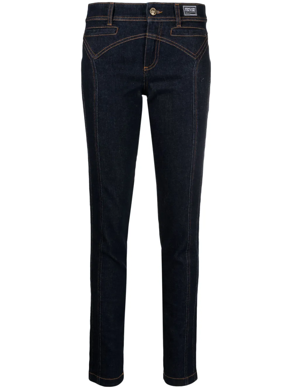 Versace Jeans Couture Stitch-detailing Skinny-leg Jeans In Blue