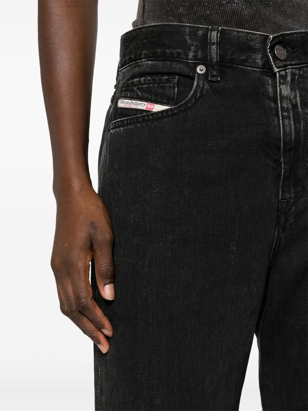 Shop Diesel 2016 D-air Faded Boyfriend Jeans In Black