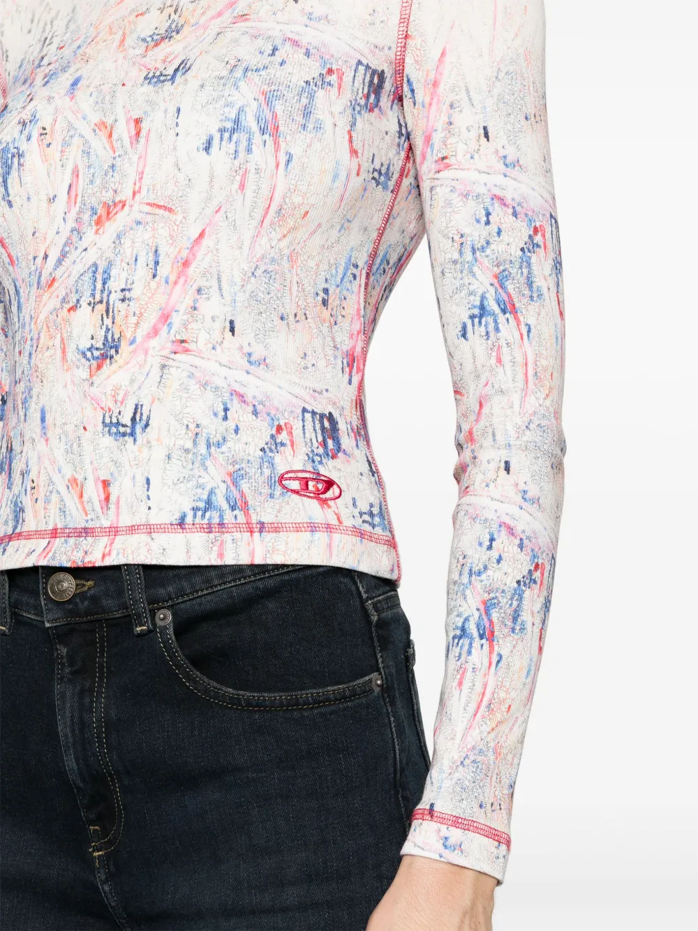 Diesel T-shirt met abstracte print Wit