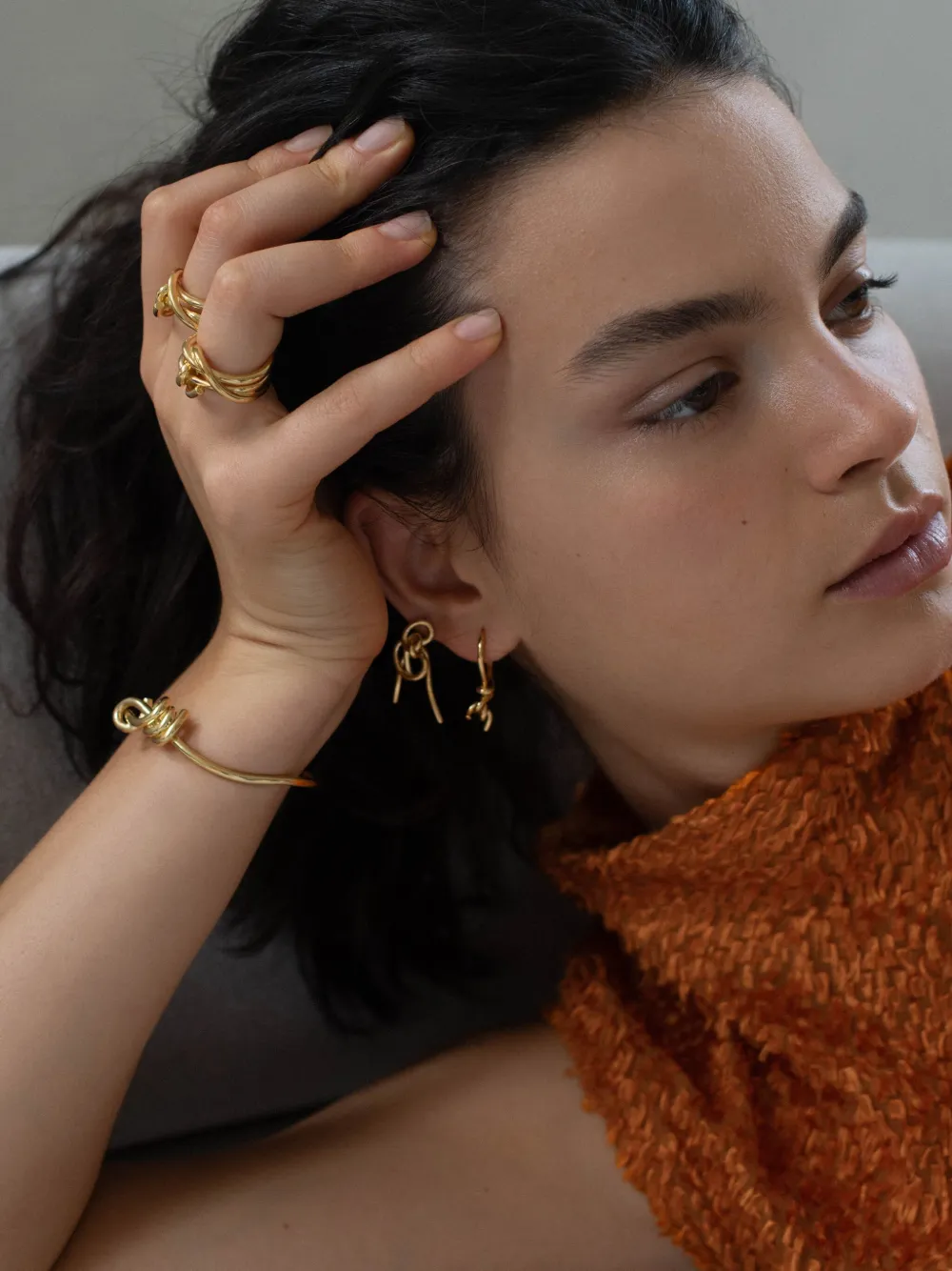  Completedworks Gold Vermeil Notsobig Thread I Drop Earrings 