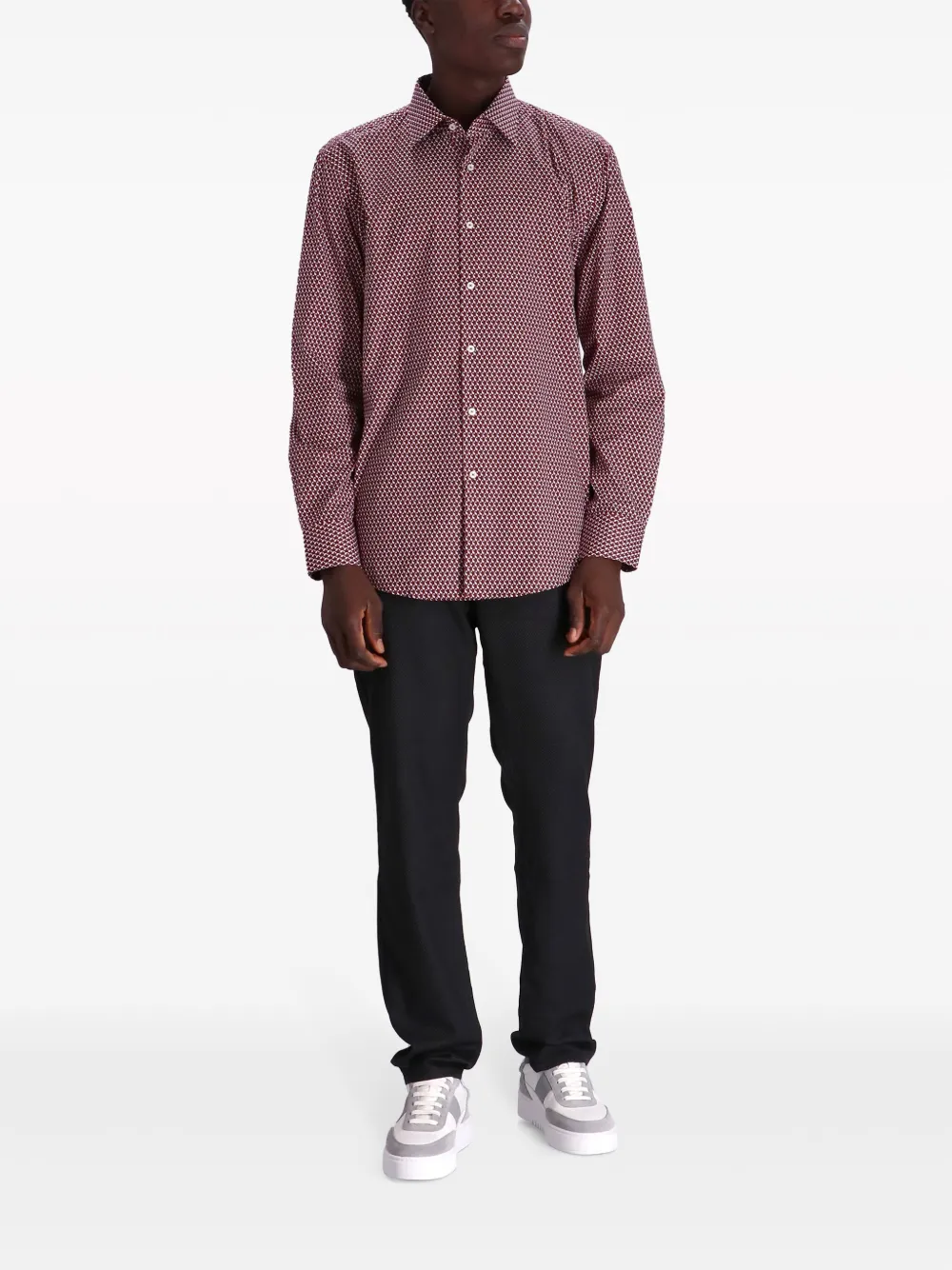 BOSS Hank cotton-blend shirt - Rood