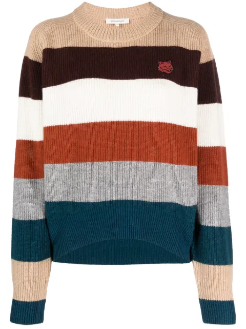 Maison Kitsuné Fox Head striped jumper