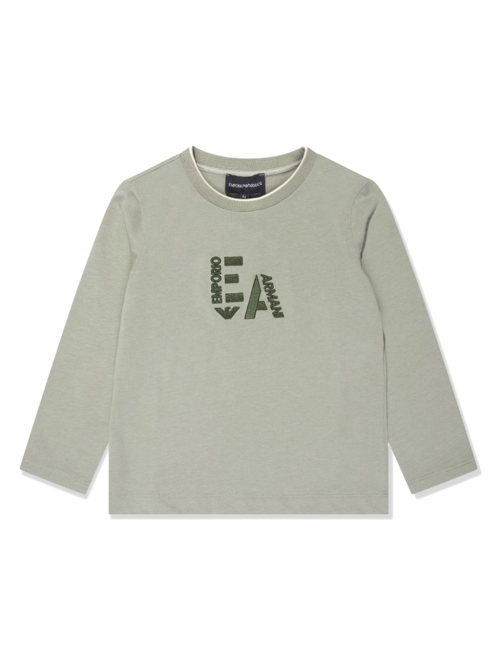 Emporio Armani Kids' Logo-embroidered Cotton Sweatshirt In Green