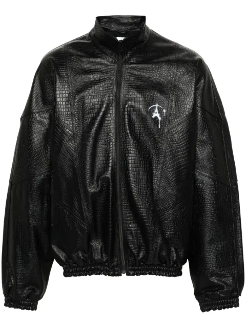 Doublet Lederjacke mit Logo-Print