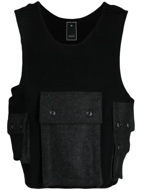 Maharishi scoop-neck merino wool vest 
