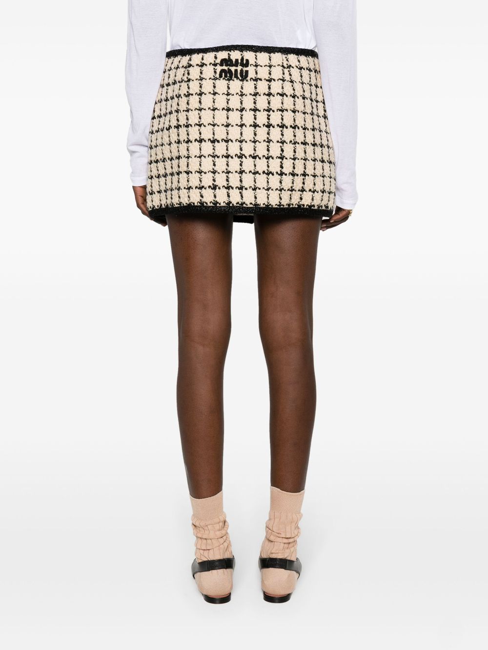 Miu Miu check-pattern tweed miniskirt Women