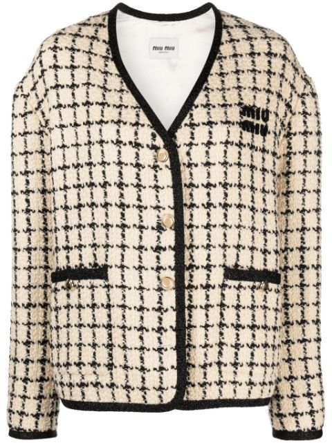 Miu Miu check-pattern tweed jacket Women