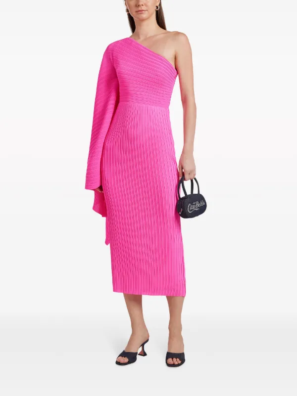 Solace London Lenna Midi Dress | Pink | FARFETCH