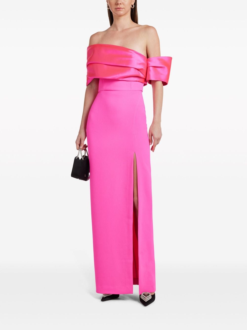 Shop Solace London Alexis Off-shoulder Gown In Pink
