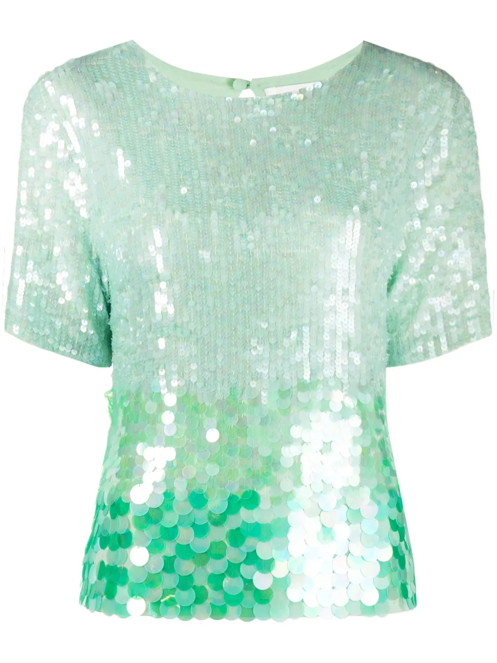 P.a.r.o.s.h Iridescent Sequin T-shirt In Green