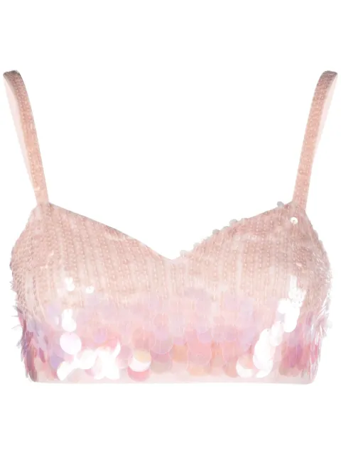 P.A.R.O.S.H. sequinned crop top
