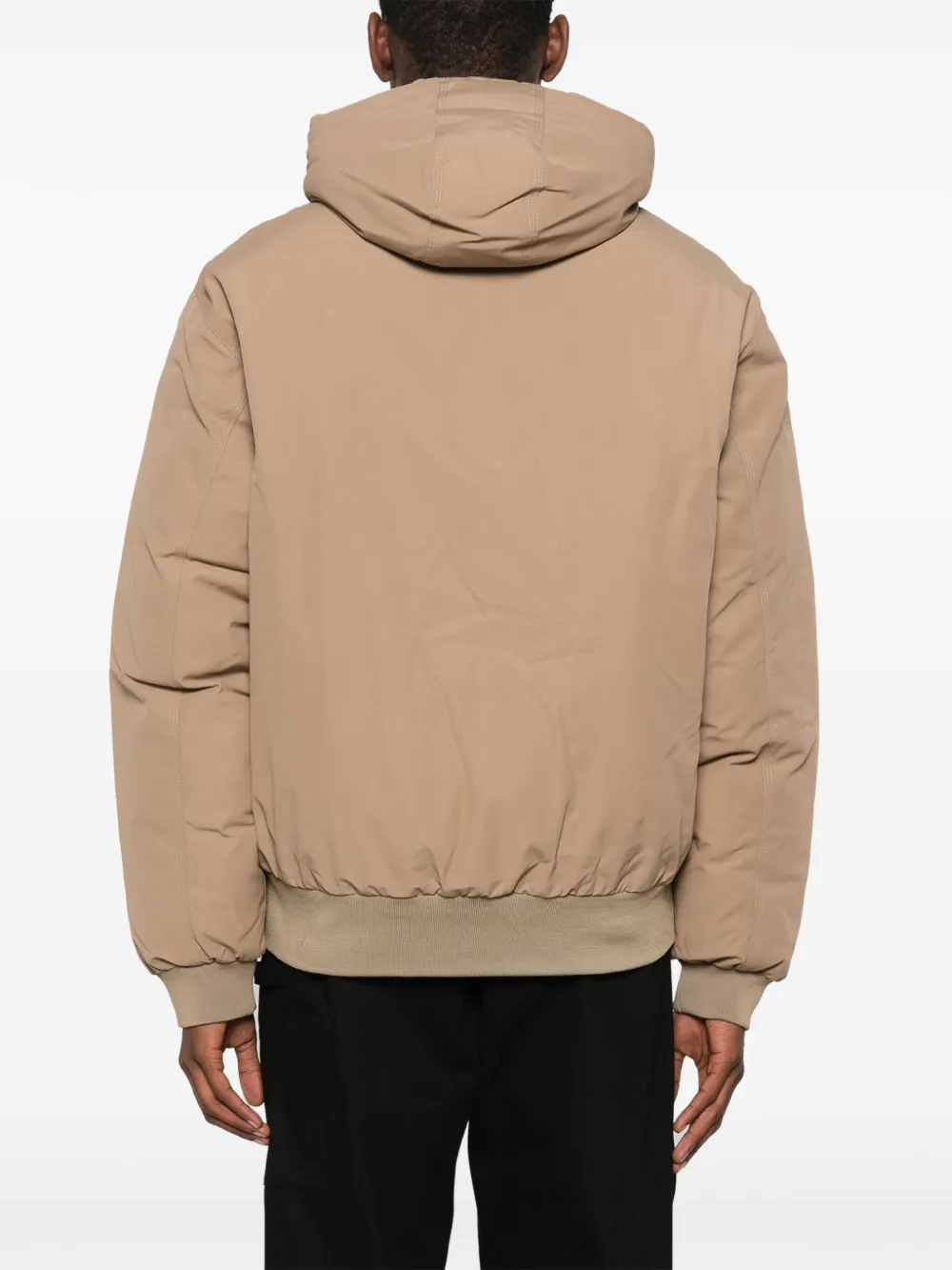 Carhartt Active Logo-patch Hooded Jacket In Neutrals
