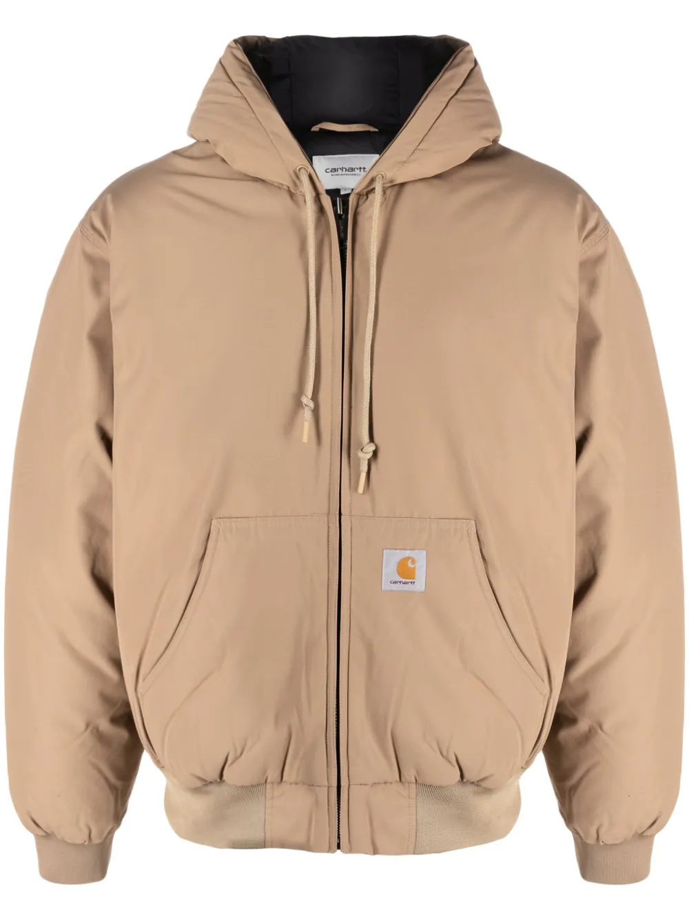 Carhartt Active Logo-patch Hooded Jacket In Neutrals