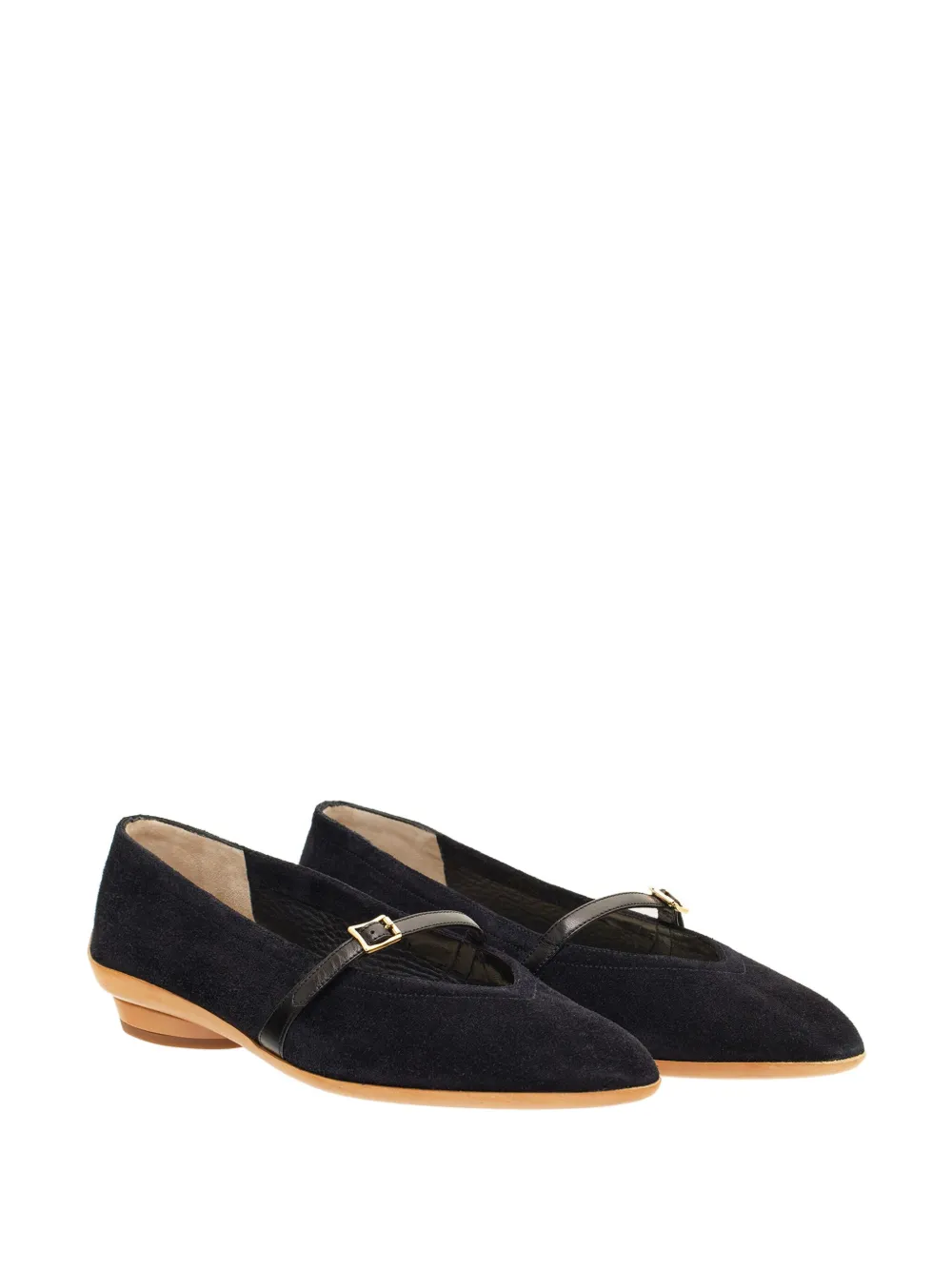 Ferragamo Audrey (1954) suède ballerina's Zwart