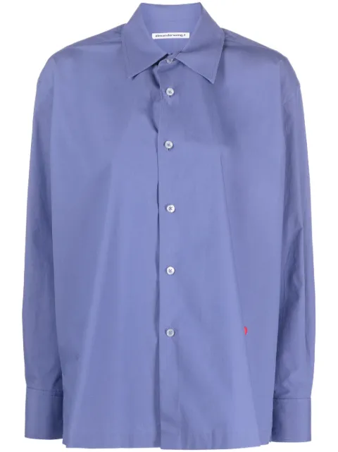 Alexander Wang camisa de popelina con aplique de manzana