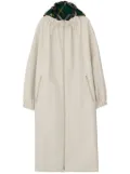 Burberry checked-hood gabardine parka coat - Neutrals