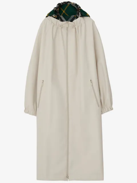 Burberry 체크 후드 개버딘 파카