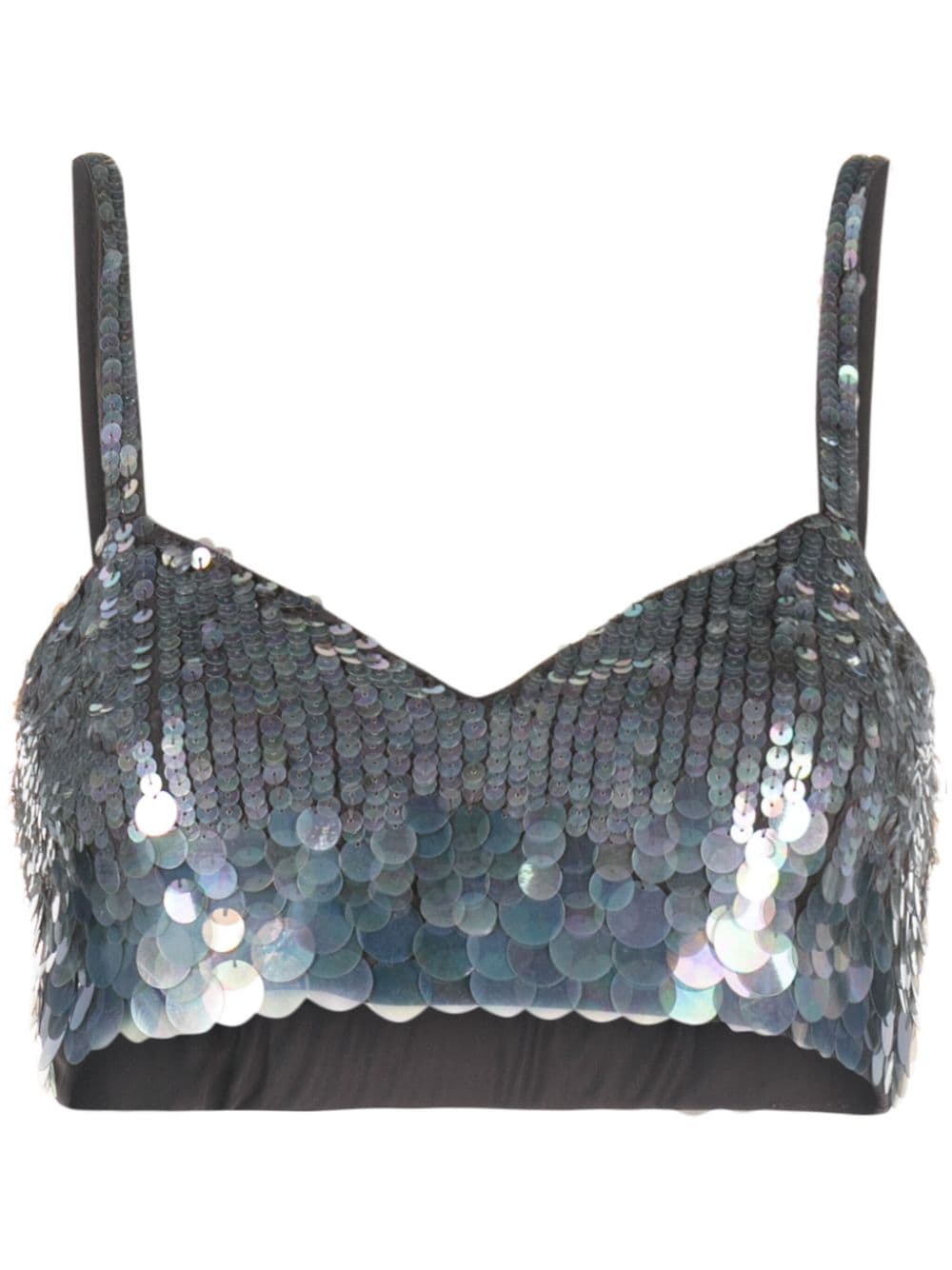Image 1 of P.A.R.O.S.H. iridescent sequin cropped top