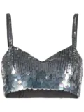 P.A.R.O.S.H. sequinned crop top - Blue