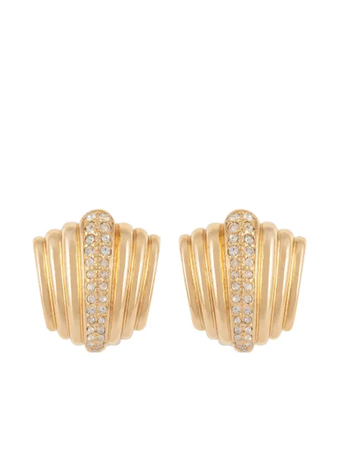 Christian Dior Pre-Owned aretes con detalles de strass 1980 