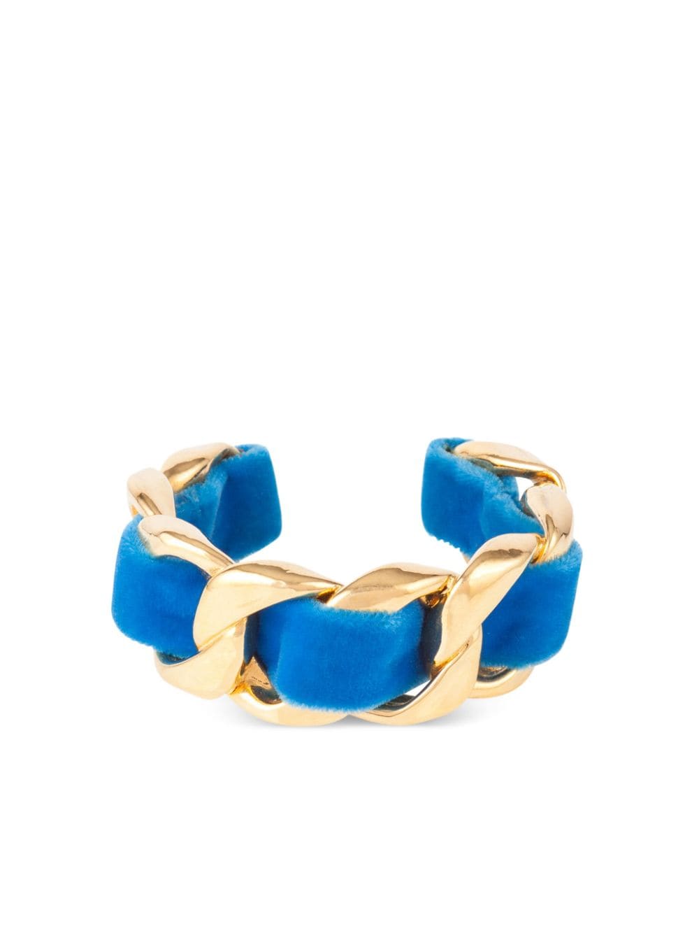 Pre-owned Chanel 1980s Chain-link Cuff Bracelet In Gold