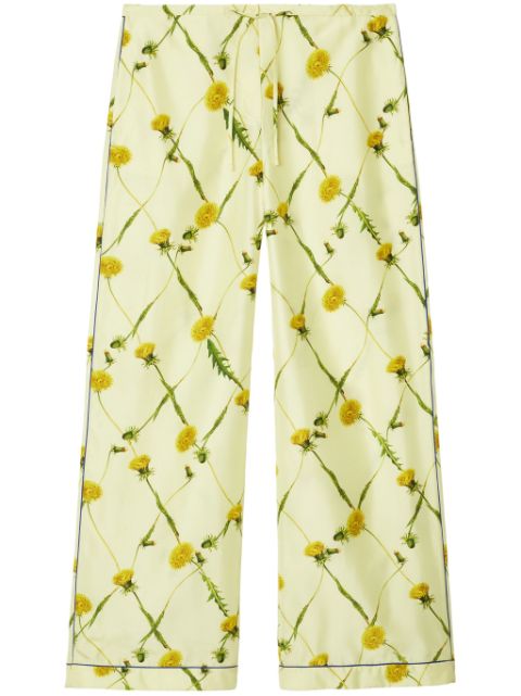 Burberry floral-print silk trousers Women