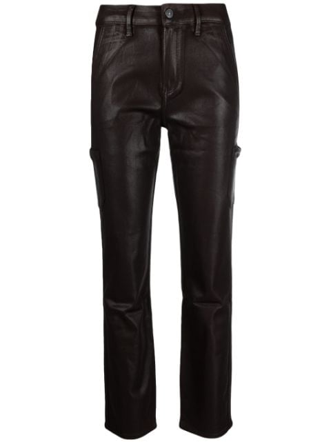 PAIGE logo-patch tapered trousers 