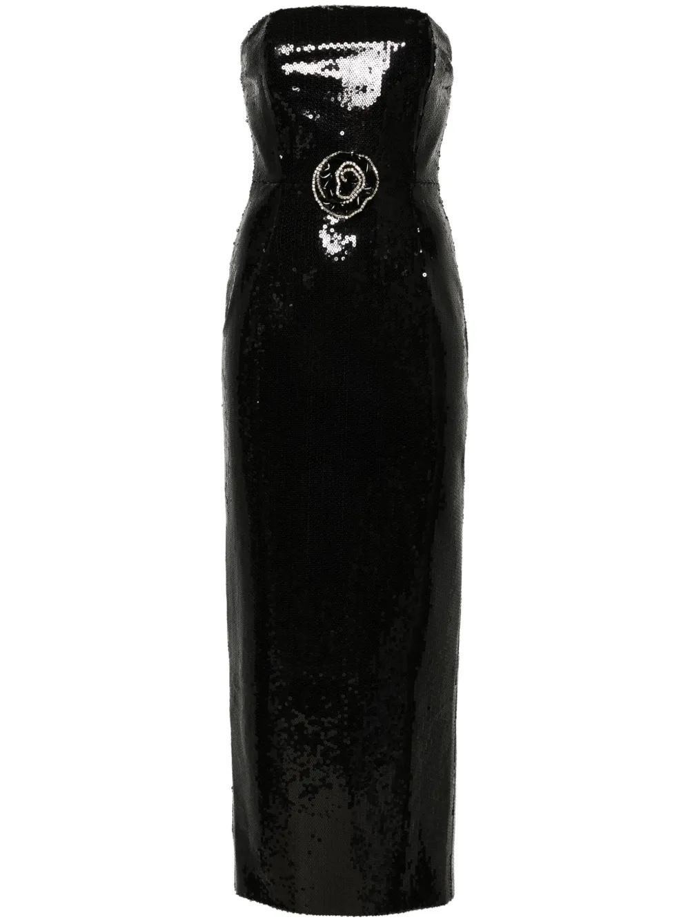 The New Arrivals Ilkyaz Ozel Estelle Sequin-embellished Maxi Dress In Black