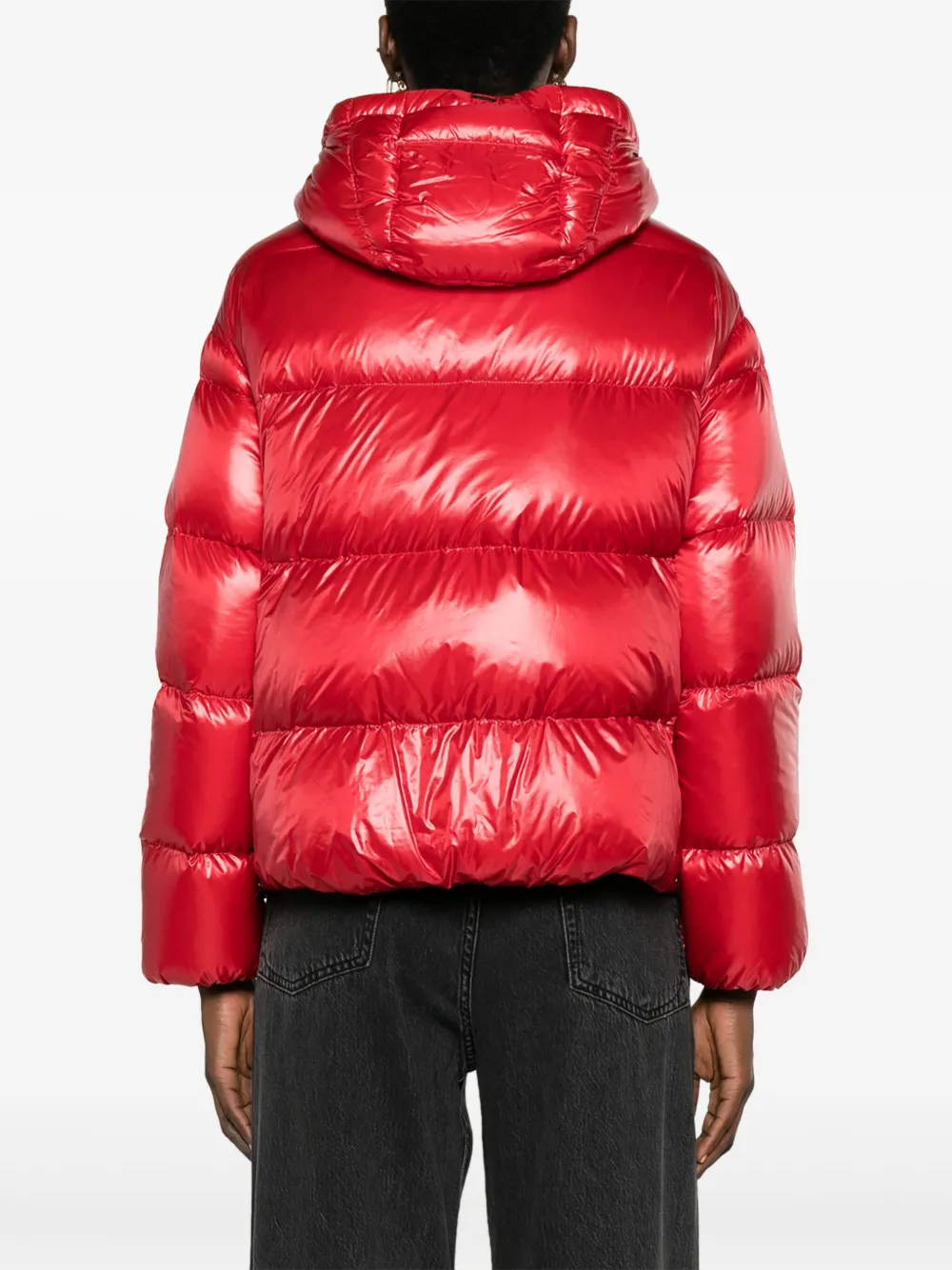 Herno Donsjack met trekkoord en capuchon Rood