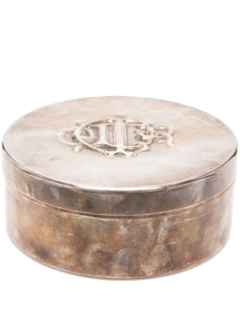 Christian Dior logo-embossed silver trinket box