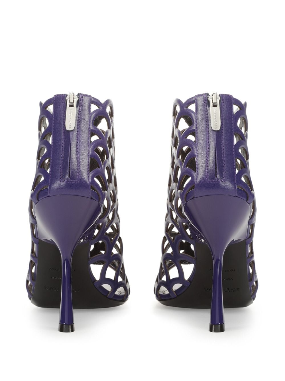Shop Sergio Rossi Mermaid Leather Cage Sandals In 蓝色