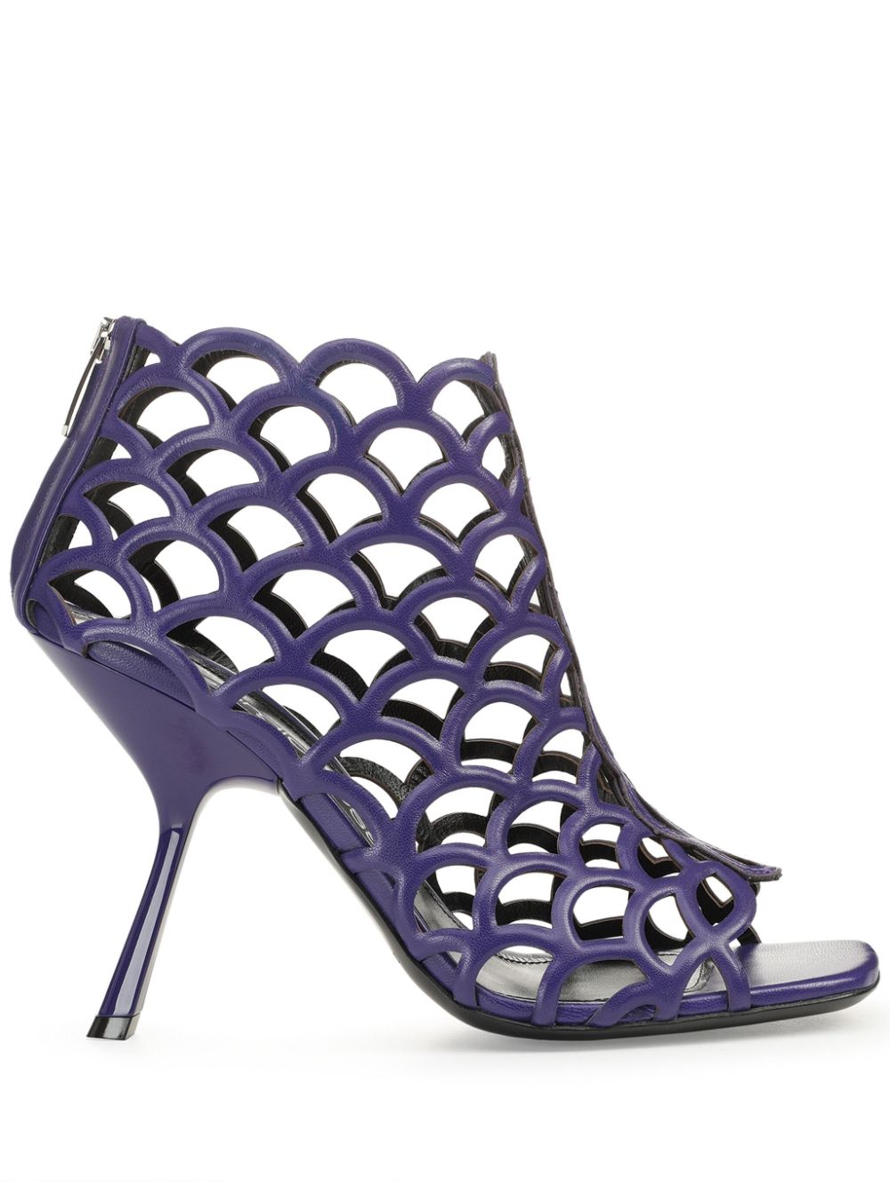 Sergio Rossi Mermaid Leather Cage Sandals In 蓝色