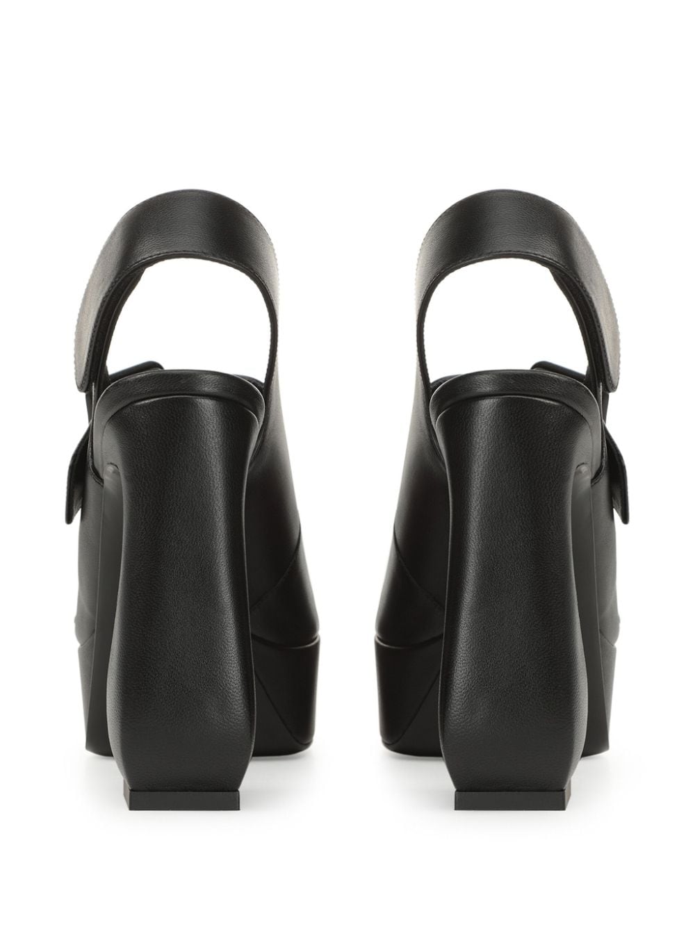 Shop Sergio Rossi Leather Platform Sandals In Black