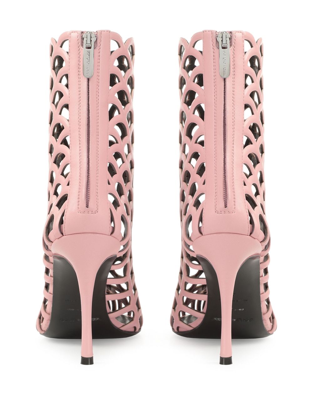 Shop Sergio Rossi Sr Mermaid 90mm Perforated Ankle Boots In Pink