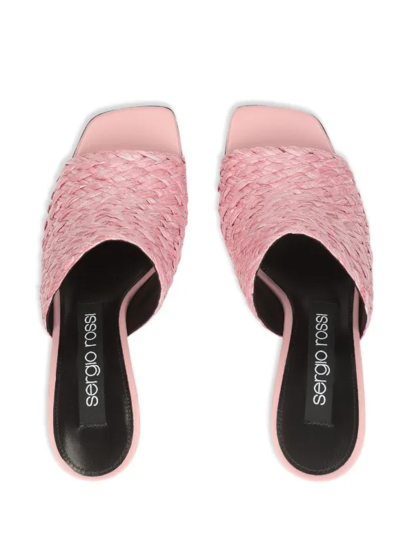 Sergio Rossi Sr Seville Raffia Sandals | Pink | FARFETCH HK