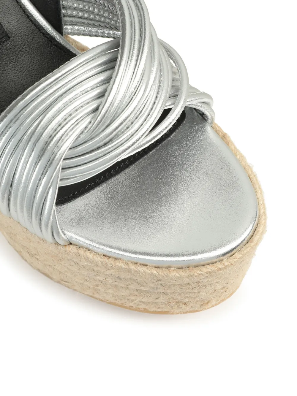 Shop Sergio Rossi Sr Akida 50mm Platform Espadrilles In Silver