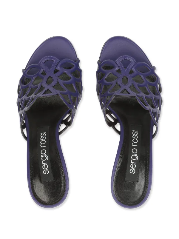 直営店‐Sergio Rossi‐ Mermaid 90mm レザー ミュール Sergio Rossi Sr Mermaid 90mm レザーミュール | ホワイト