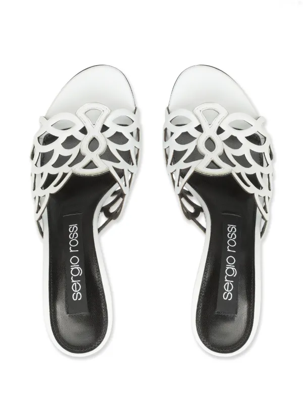 Sergio Rossi Sr Mermaid 90mm レザーミュール | ホワイト Sergio Rossi Sr Mermaid 90mm レザーミュール | ホワイト