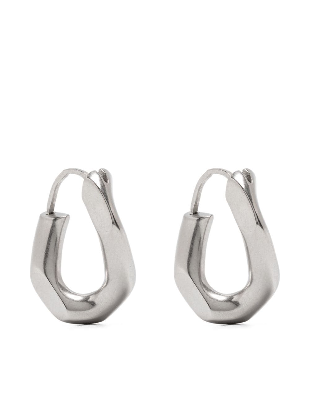 Maison Margiela Sculpted Polished Hoop Earring In Silver