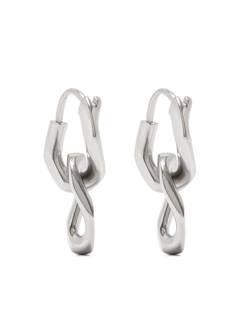Maison Margiela ロゴ フープピアス - シルバートーン Maison Margiela ロゴ フープピアス - シルバートーン