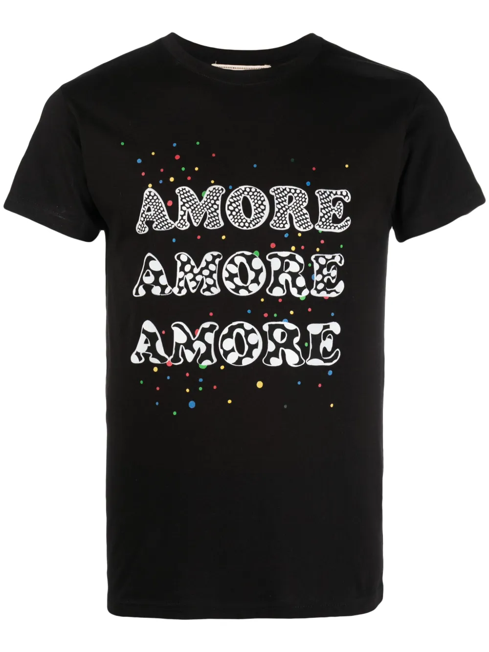 alessandro enriquez t-shirt en coton à imprimé amore - noir